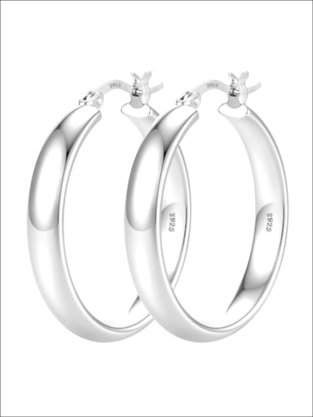 925 Sterling Silver Hoop Earrings 14K Gold Plated Hypoallergenic Lightweight